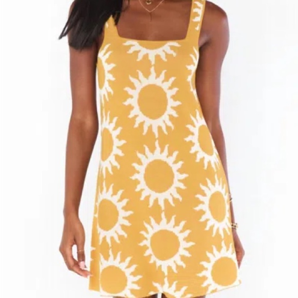 Show Me Your MuMu Yellow Sunburst Mini Dress NEVER WORN